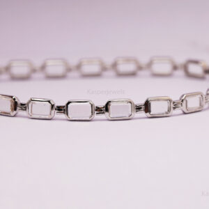14K/18K Gold Portrait Cut Emerald Diamond Chain Bracelet