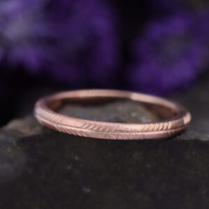 14K/18K Gold 2 MM Chevron Herringbone Cut Ring