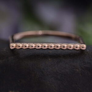 14K/18K Gold 1.50 MM Flat Head Gold Beaded Bar Ring