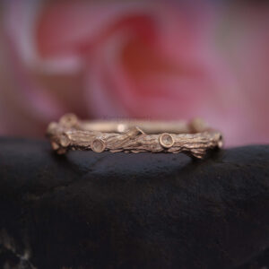 14K/18K Gold Nature Inspired Oak Twig Band
