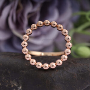 14K/18K Gold Classic Circle Gold beaded Ring