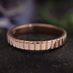 14K/18K Gold 3 MM Ribbed Ring