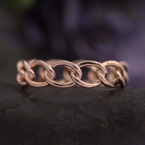 14K/18K Gold Cuban Link Chain Ring