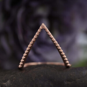 14K/18K Gold Chevron beaded Ring