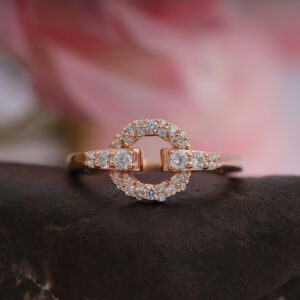 14K/18K Gold Paved Round Diamond Open Cuff Ring