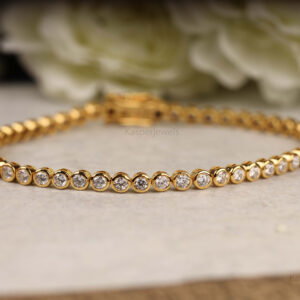 14K/18K Gold Bezel Set Round Diamond Bracelet